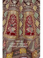 Marvellous Maroon Velvet MultiColor Patch Embroidered Bridal Lehenga Choli